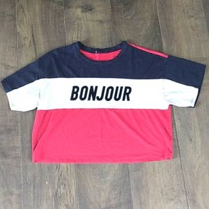 VTG 2OOO BONJOUR CROP TOP WOMANS L
